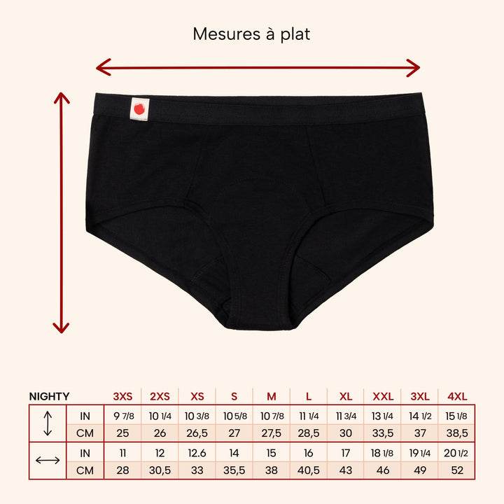 La Nighty Noire ✦ Culotte menstruelle de nuit